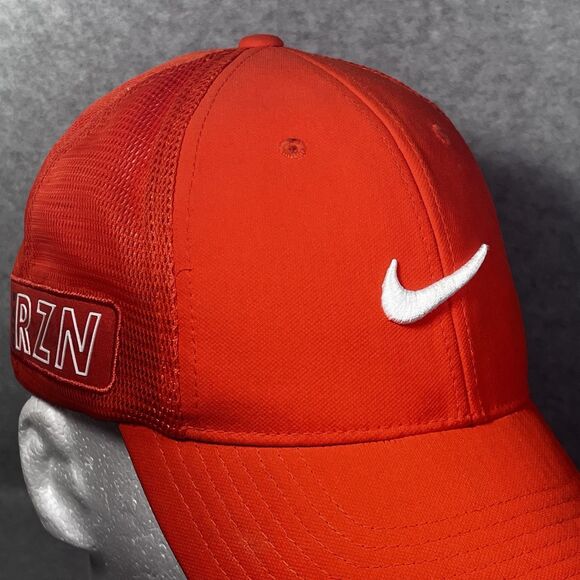 Nike Golf Tour Legacy‎ RZN Vapor Flexfit Fitted Hat Cap S/M Mesh Back Orange - Picture 7 of 16